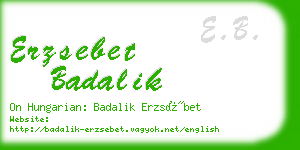 erzsebet badalik business card